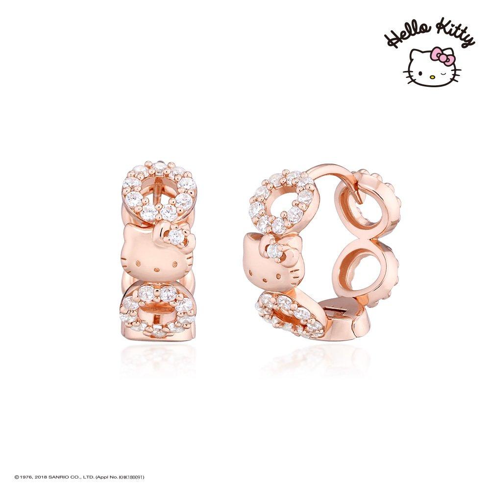 Sanrio Hello Kitty Jewelry Heart Collection One-Touch Ring Earrings Hlse294-P
