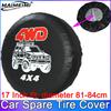 QC 14-17Inch Car Spare Tire Cover Case for RV SUV Truck 4x4 Wheels Waterproof Protector PVC Leather Tire Storage Bag Dust-Proof
