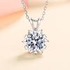 Fashion Sterling Silver Hexagram Pendant Necklace 1-3 Ct Lab Moissanite Necklace 6 Heart Prong Diamond Necklace For Women Girls