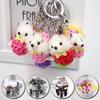 1PC Bag Key Rings Small Fox Key Chain Fur Fluffy Ball Cute Plush Cartoon Pendant Ornament Soft