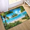 1Pcs Seaside Printed Kitchen Rug Anti-Fatigue Kitchen Rug Waterproof Non-Slip Rugs Set Runner Rug Bedside Rug Absorbent Carpet