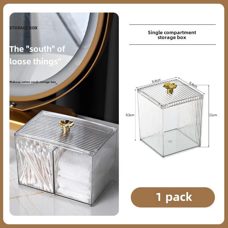Clover Multi-Use Desktop Storage Box for Cotton Swabs, Cosmetics, Jewelry, and Small Household Items