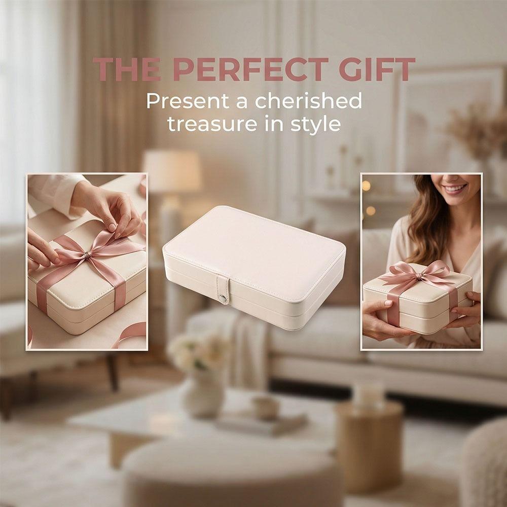 Solid Color Jewelry Storage Box High Capacity Necklace Storage Case Women Gift