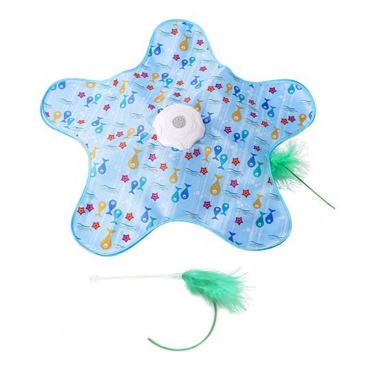 Интерактивная игрушка для кошек, перезаряжаемая, активируемая прикосновением, игрушка для котят «Прятки», 3 режима скорости, вращающийся плюшевый хвост для упражнений и развлечений домашних кошек