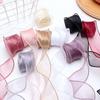 10 Yards Organza Ribbon Satin Solid Color Ribbon Roll DIY Craft Ribbon for Gift Wrapping Wedding Bouquets Wreath