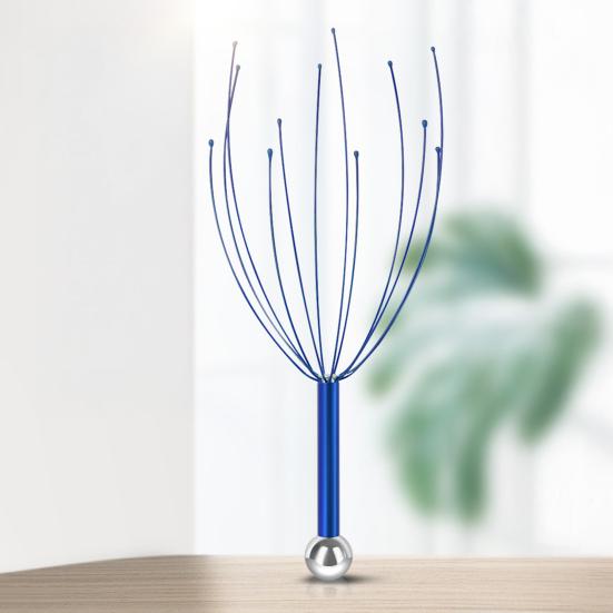 Массажер для головы Осьминог из нержавеющей стали Массажный коготь для мозга Скребок для кожи головы С гравировкой Расслабитель для головы Стимулирует кровообращение Снимает мышечное напряжение