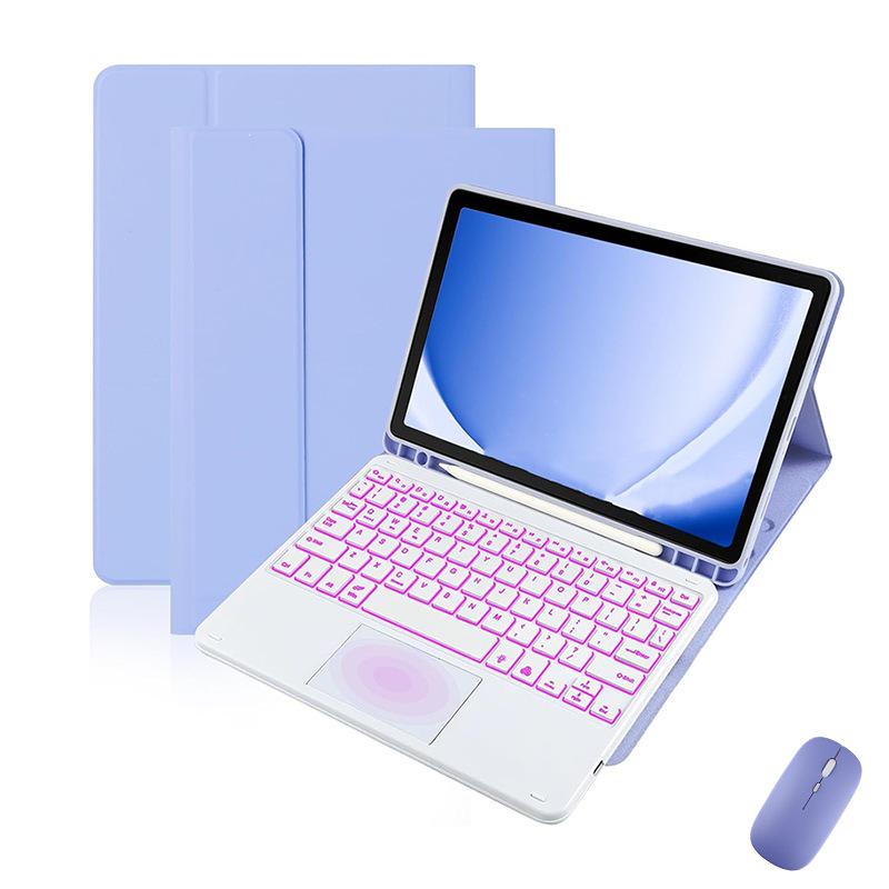 Планшет Samsung S9 FE Plus 12,4" с сенсорной клавиатурой с RGB-подсветкой и кожаным защитным чехлом