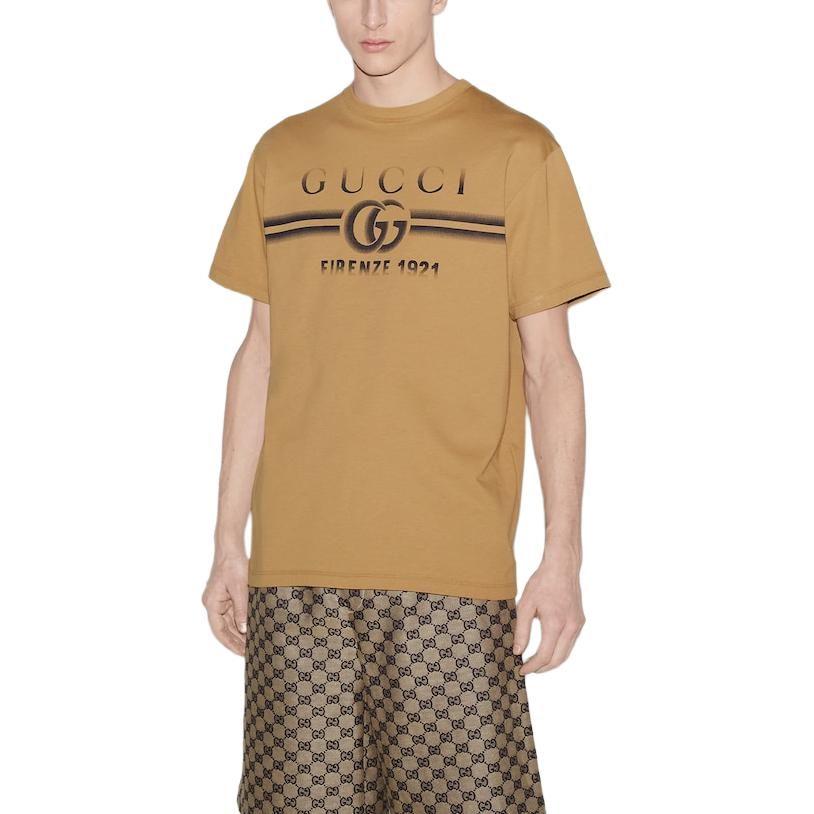Gucci Футболка мужская светло-коричневая 785345-XJGKJ-2420