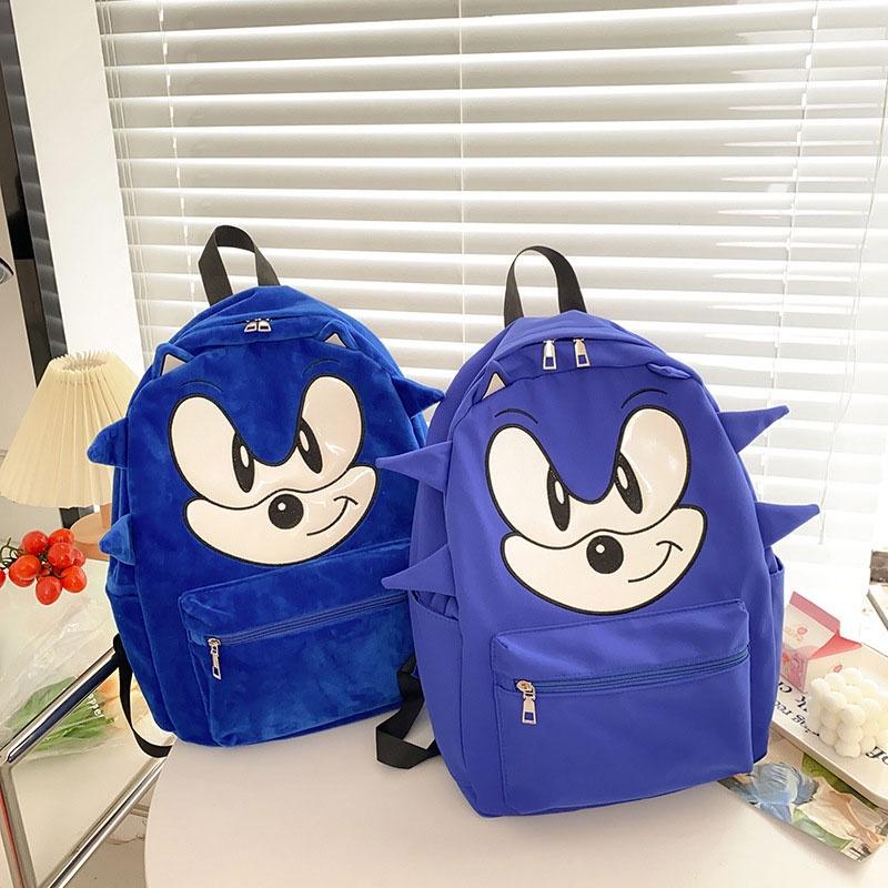 Детский рюкзак Sonic большой вместимости, мультяшный милый студенческий рюкзак, синий нейлон/стиль маофэн, 20 л или меньше