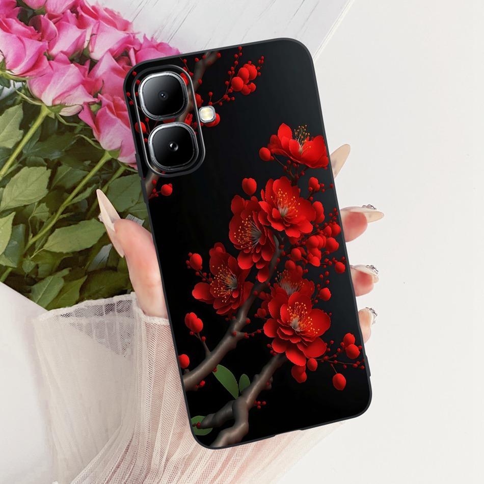 For Infinix Smart 20 X6840 X6840B Cute Flower Butterfly Cat Painted Case For Infinix Smart20 Black Silicone Soft Phone Cases