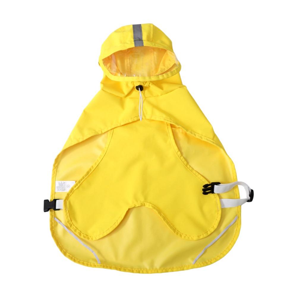 Practical Waterproof Dog Raincoat Adjustable Towable Dog Rain Cloak Reflective Puppy Rain Jumpsuit Rainy Season