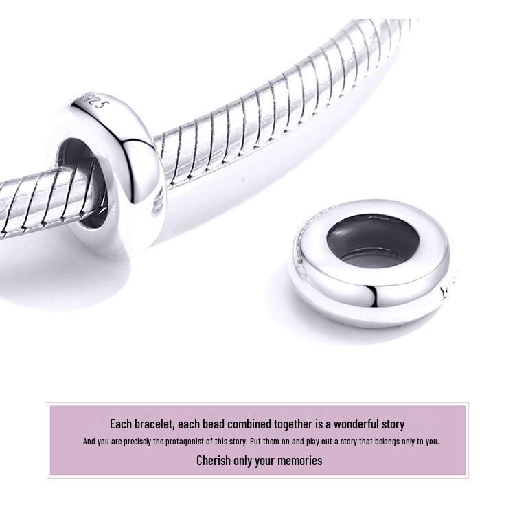 Aifle Sterling Silver S925 Spacer Beads - DIY Jewelry Accessories for Bracelets