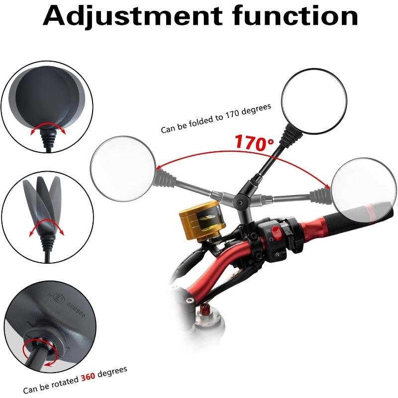 1 Pair Anti-fall Folding Round Motorcycle Side Rearview Mirrors M8 M10 for KTM Bike Rear View Mirror Holder For Scooter E-Bike