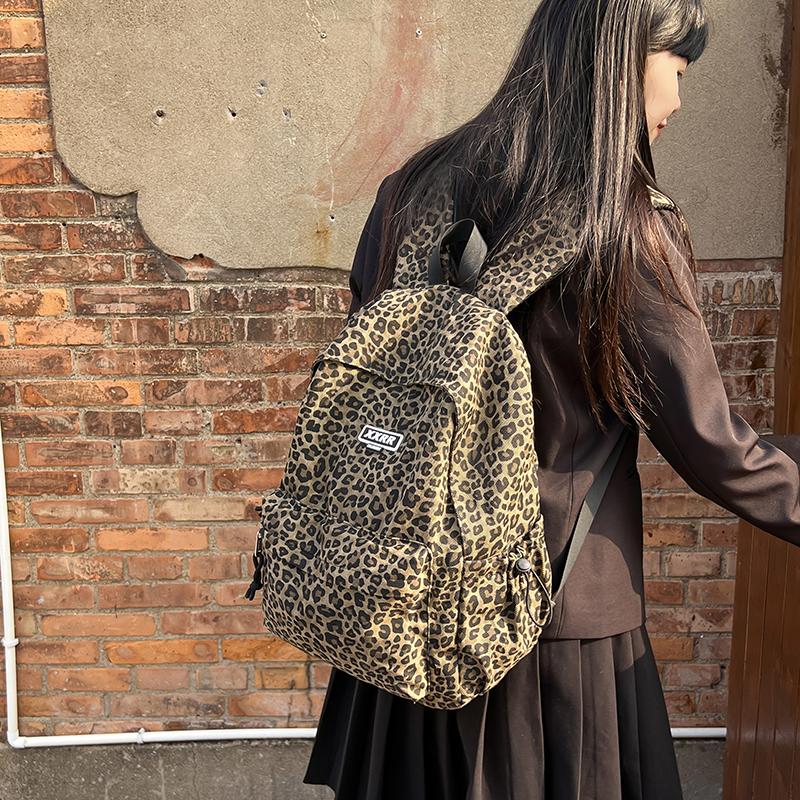 Студенческая школьная сумка, женский рюкзак с леопардовым принтом, легкий компьютерный дорожный рюкзак
