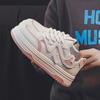 Women's White Shoes Women's Breathable Shoes Stitching Platform Sneaker