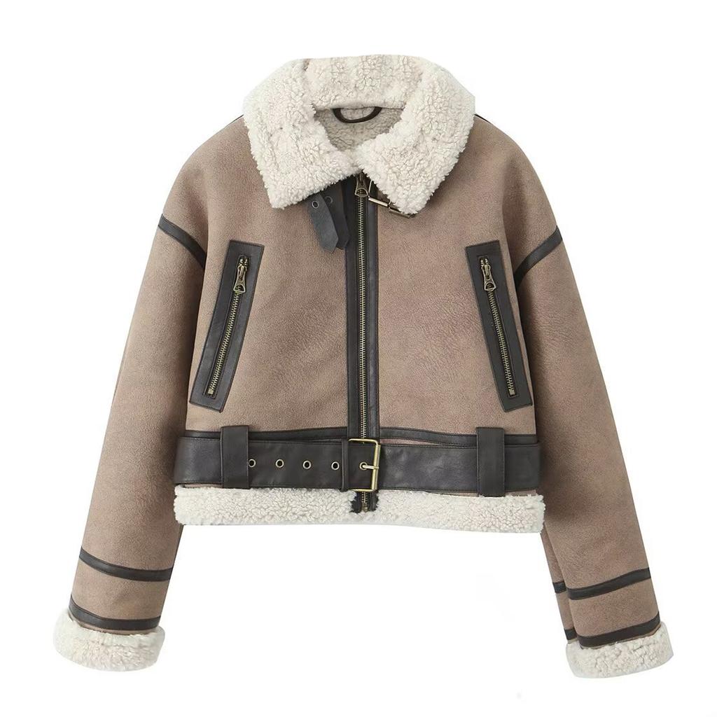 Женская кожаная куртка с пуховой подкладкой, длинная стеганая куртка со съемным меховым воротником