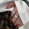 Glossy Cross Open Ring Hip Hop Cool Girl Tide Lucky Letter Vintage Vintage Index Finger Ring
