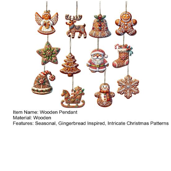 Пряничный кулон, деревянное рождественское украшение, Санта-Клаус, пряничные человечки, подвесной декор для каминной полки рождественской елки
