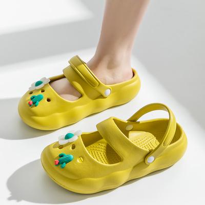 Модные милые летние шлепанцы DIY для женщин, модные клоги, мягкие ЭВА, легкие, садовая обувь, домашние уличные шлепанцы для девочек, сандалии на платформе