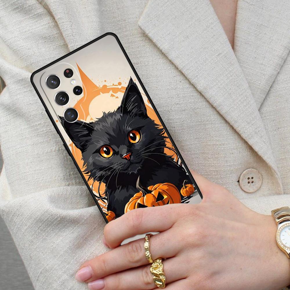 Funny Animal Cartoon Halloween Cat Cell Phone Case for Samsung Galaxy S26 Ultra S25 S24 S23 S22 S21 S20 Note10 Cover
