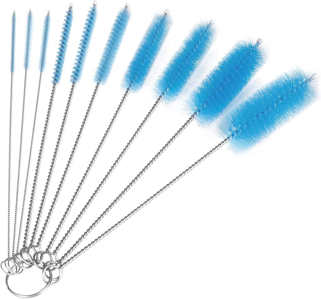 Щетки для чистки бутылок, набор щеток для нейлоновых трубок 8 дюймов, очиститель для бутылок с узким горлышком, чашки с крючком, набор из 10 шт.