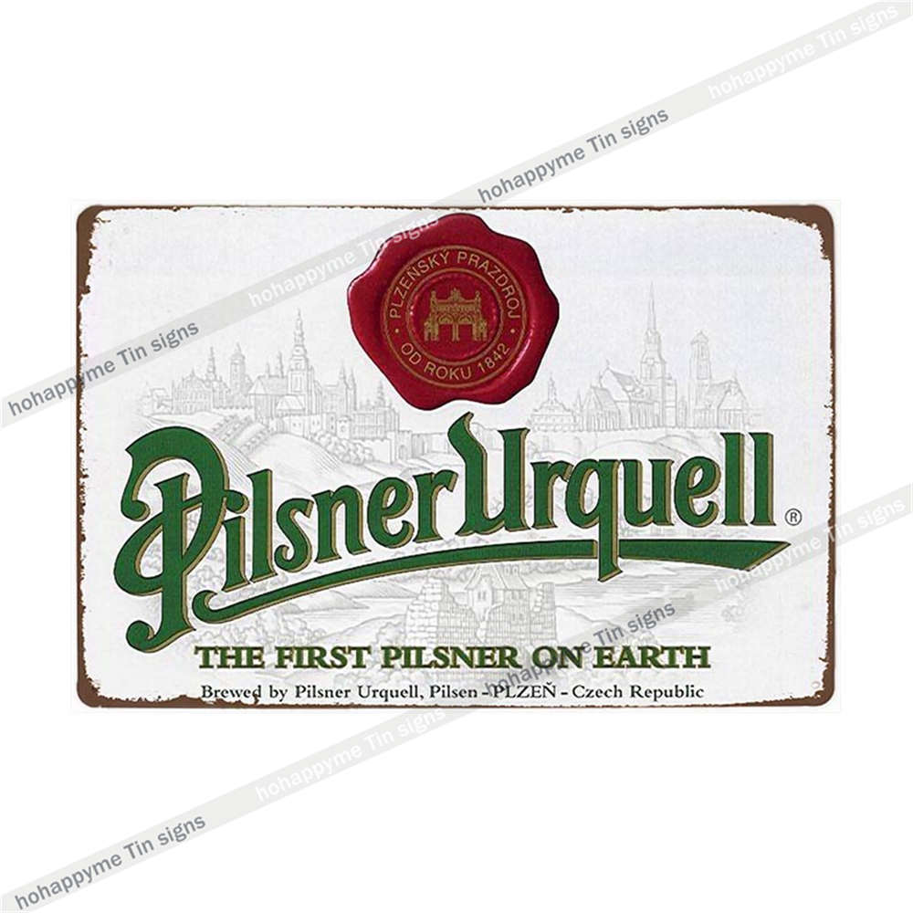 Pilsner Urquell Металлический Настенный Постер Бельгийское Пиво Знак Винтажный Бар Пещера Мужчины Клуб Жестяная Картина Декор Табличка Украшение 20x30см