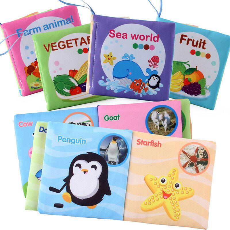 Soft Cloth Book For Early Education Of English Animals And Transportation