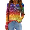 Женская модная свободная повседневная блузка с длинным рукавом и карнавальным принтом