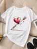 (Азиатский размер) стиль сердечко Женская модная футболка Топ Одежда Футболка Женская с принтом Женская с коротким рукавом Графические футболки