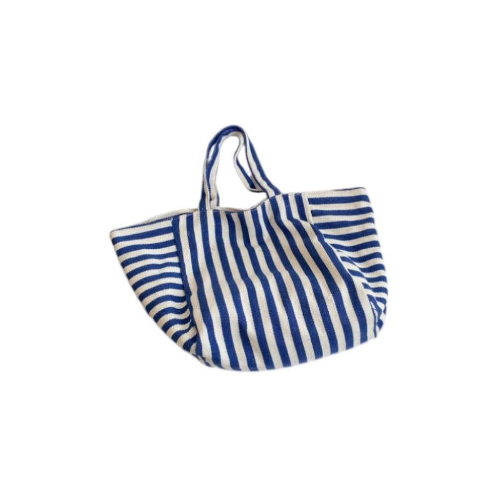 Shopping Bag Cloth Shoulder Bag Canvas Felt Handbag Versatile Stripe Underarm Bag Travel