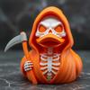Scythe Skeleton Duck Figurine Resin Gothic Duck Ornament Skeleton Duck Collectible Statue for Halloween Decor Home Office Desk