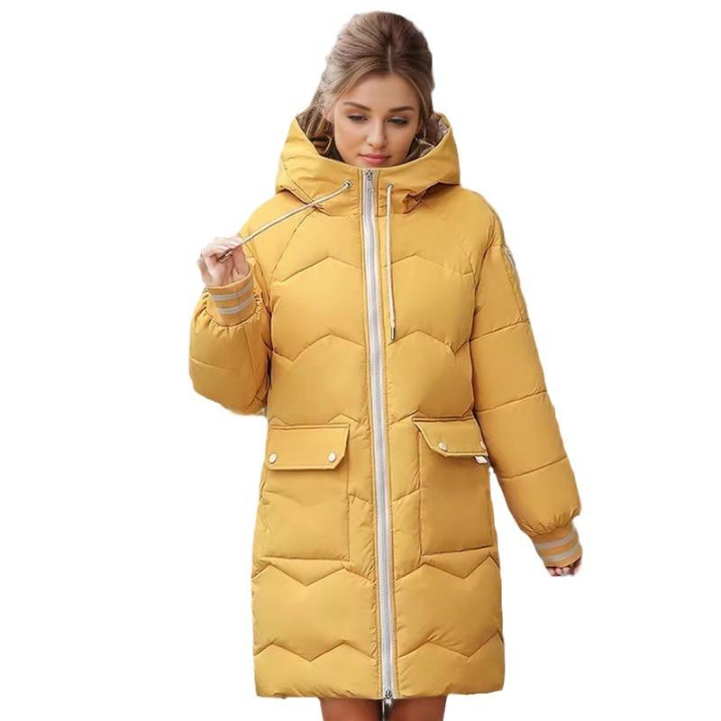 Пуховик женский средней длины корейский стиль свободный зимнее пальто утолщенная хлопковая куртка пальто хлопковая куртка модная