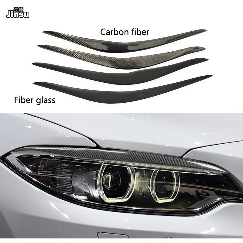Carbon Fiber Glass Headlight Eyebrows Eyelid Sticker for BMW 2 series coupe 2014 - F22 F23 218i 220i 228i M235i F87 M2 2Pcs