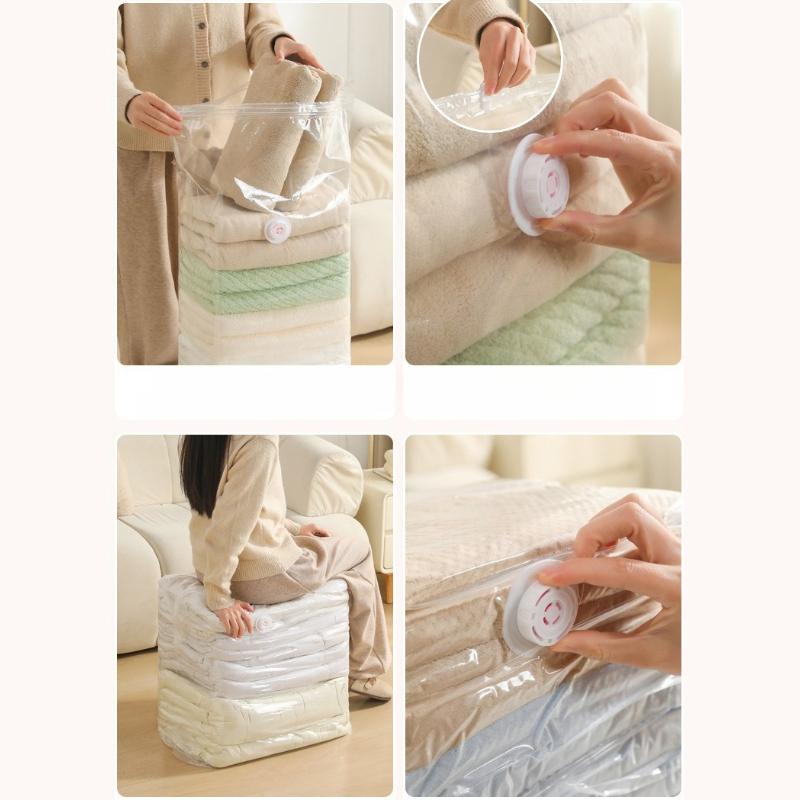 2pcs Vacuum Compression Bags Clothes Blankets Shirts Pillows Storage Bags Thickened Large Capacity Sealed Bag Without The Need for A Vacuum Pump