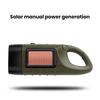 Hand Crank Solar Powered Flashlight Super Bright Compact Size Portable Emergency Rechargeable LED Flashlight Camping Gear
