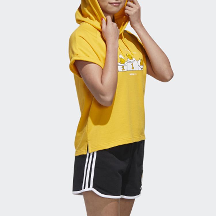 adidas Женская футболка-пуловер с капюшоном Neo Pusheen, желтая GL7234