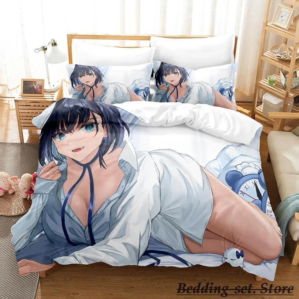 Ouro Kronii Bedding Set Single Twin Full Queen King Size Bed Set Adult Kid Bedroom Duvetcover Sets Anime Parure De Lit Bed