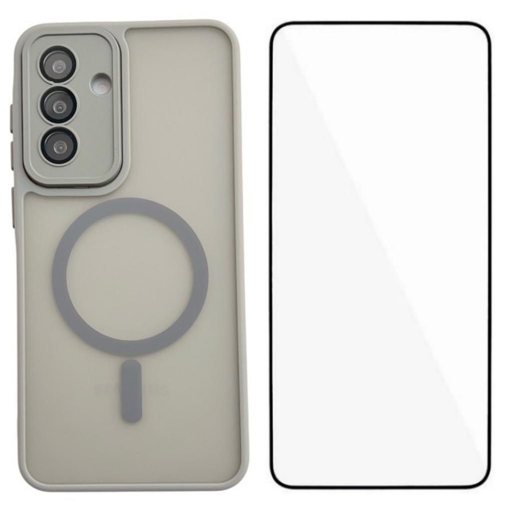 Для Samsung Galaxy A35 5G Магнитный чехол WANLONFENG Серия QB PC TPU Чехол для телефона с защитной пленкой для экрана