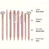 Набор шариковых ручек 8 шт. Rose Gold - Стильные металлические ручки с хрустальными акцентами - Идеально для студентов, офиса, подарков, роскошная ручка