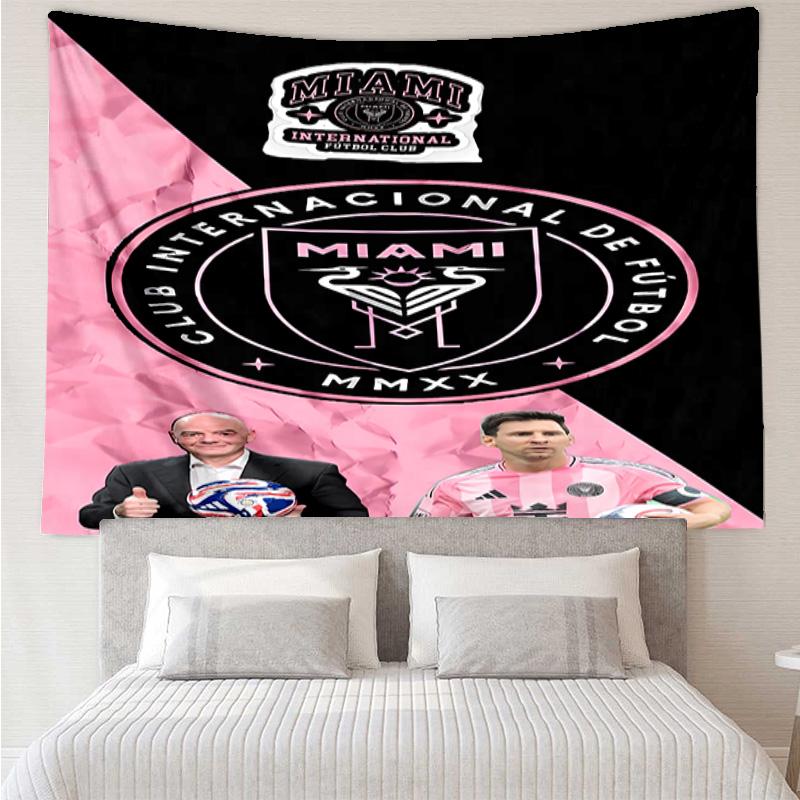 Inter Miami CF Tapestry for Bedroom Aesthetic Classroom Tapestries Wall Hanging for Living Room Dorm Office,Ideal Creative Gift