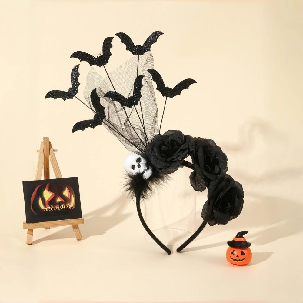 Spider Web Witch Hairband Black Artificial Flowers Party Role-playing Accessory Costume Party