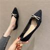 Women Flats Pointed Toe Solid Color Large Size 43 44 45 46 Pearls Spring New Casual Loafers Flat Shoes Zapatillas Mujer