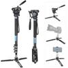 ARTCISE Aluminum Alloy Monopod Kit with Fluid Video Head and 183cm Max Handle Video Head Tripod Base Stand Smooth Pan Tilt For Video Outdoor Max Load