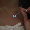 Glow In The Dark Clavicle Chain Simple Pendant Necklaces Butterfly Necklace  Party Jewelry Gift