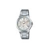 Casio Standard Series Dress Fashion Classic Three Eye Six Needle Roman Scale Quartz Movement Stainless Steel Strap Women watches Silver LTP-V300D-7A2