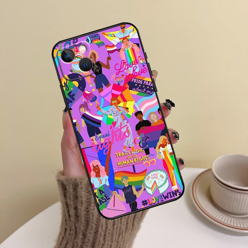 LGBTQ Lesbian Gay Pride Rainbow Case For iPhone 15 14 13 12 11 16 Pro Max Mini 7 8 Plus X XR XS Max Back Cover