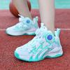 Баскетбольные кроссовки 2024 года, новые осенние дышащие сетчатые детские нескользящие и износостойкие профессиональные боевые спортивные туфли с вращающимися кнопками