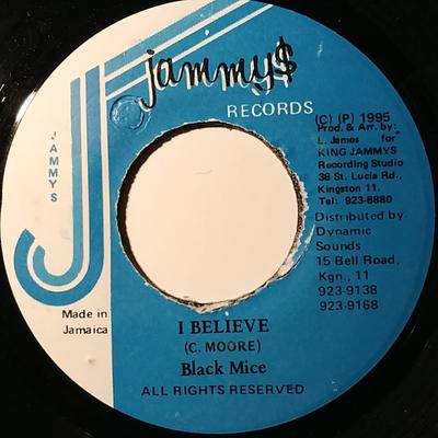 7-дюймовая пластинка BLACK MICE - I Believe NONE Jammy's Records 1995 Ямайка Регги, Ска и Даб Б/У