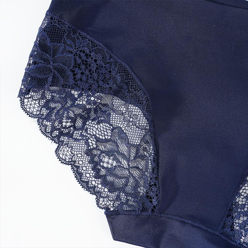 Women's Seamless Underpants Silk Lace Briefs Underwear Ladies Bikini Panties Middle Waist Hipster Floral Lingerie Girls Intimates