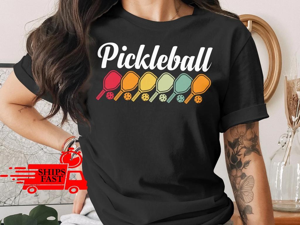 Pickleball T-Shirt Comfort Colors Retro Vintage Paddle Design Sports Tee